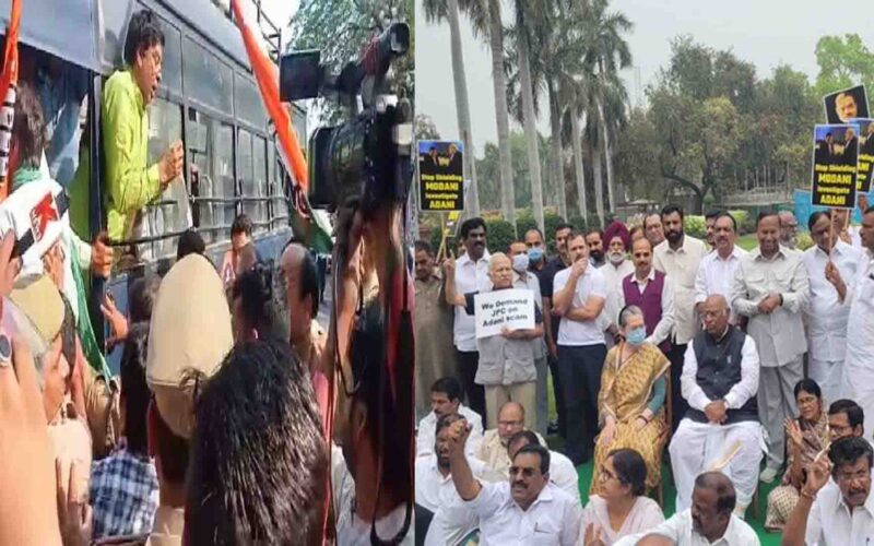 Congress: राहुल गांधी को लोकसभा की सदस्यता से अयोग्य ठहराये जाने के खिलाफ कांग्रेस कार्यकर्ताओं का दिल्ली समेत कई राज्यों में प्रदर्शन
